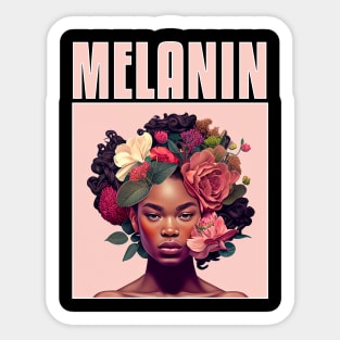 Melanin Flower Girl Sticker